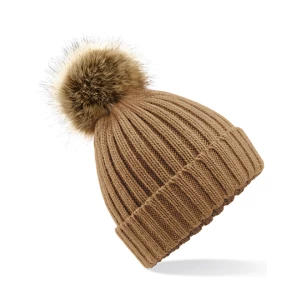 Faux\u0020Fur\u0020Pop\u0020Pom\u0020Chunky\u0020Beanie - Biscuit