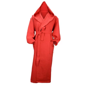 Robezz\u00AE\u0020Waffle\u0020Bathrobe\u0020With\u0020Hood - Fire Red