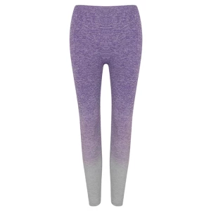 Ladies\u0027\u0020Seamless\u0020Fade\u0020Out\u0020Leggings - Purple - Light Grey Marl