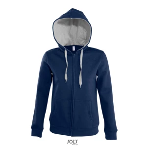 Women\u0027s\u0020Contrast\u0020Hooded\u0020Zip\u0020Jacket\u0020Soul - French Navy