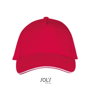 Five\u0020Panels\u0020Cap\u0020Long\u0020Beach - Red