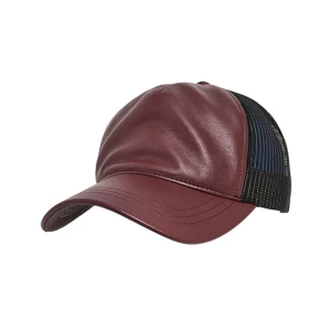 Leather\u0020Trucker\u0020Cap - Maroon