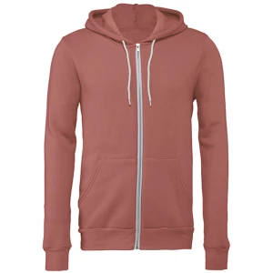 Unisex\u0020Poly\u002DCotton\u0020Fleece\u0020Full\u002DZip\u0020Hoodie - Mauve (Solid)