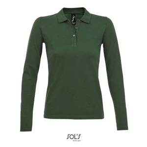 Women\u0027s\u0020Long\u002DSleeve\u0020Piqu\u00E9\u0020Polo\u0020Shirt\u0020Perfect - Bottle Green