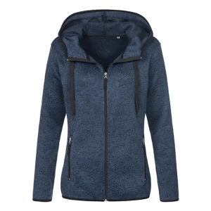 Knit\u0020Fleece\u0020Jacket\u0020Women - Marina Blue Melange