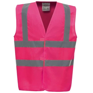 Hi\u002DVis\u00202\u0020Bands\u0020\u0026\u0020Braces\u0020Waistcoat - Pink