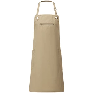 \u0027Barley\u0027\u0020Contrast\u0020Stitch\u0020Sustainable\u0020Bib\u0020Apron - Khaki (ca. Pantone 7536C)