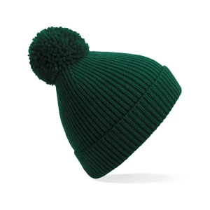 Engineered\u0020Knit\u0020Ribbed\u0020Pom\u0020Pom\u0020Beanie - Bottle Green