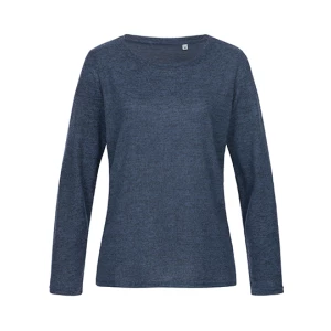 Knit\u0020Long\u0020Sleeve\u0020Sweater\u0020Women - Marina Blue Melange