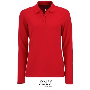 Women\u0027s\u0020Long\u002DSleeve\u0020Piqu\u00E9\u0020Polo\u0020Shirt\u0020Perfect - Red