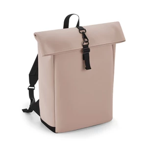 Matte\u0020PU\u0020Roll\u002DTop\u0020Backpack - Nude Pink