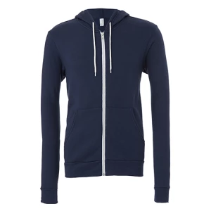 Unisex\u0020Poly\u002DCotton\u0020Fleece\u0020Full\u002DZip\u0020Hoodie - Navy