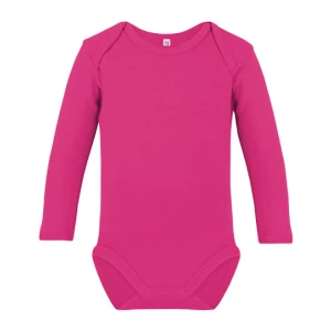 Organic\u0020Baby\u0020Bodysuit\u0020Long\u0020Sleeve\u0020Bailey\u002002 - Hot Pink