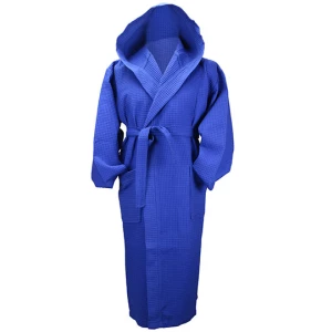 Robezz\u00AE\u0020Waffle\u0020Bathrobe\u0020With\u0020Hood - True Blue