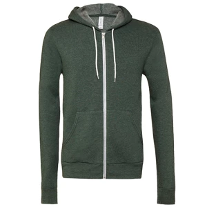 Unisex\u0020Poly\u002DCotton\u0020Fleece\u0020Full\u002DZip\u0020Hoodie - Heather Forest