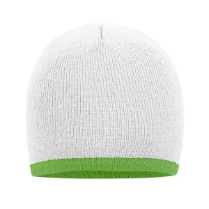 Beanie\u0020With\u0020Contrasting\u0020Border - White