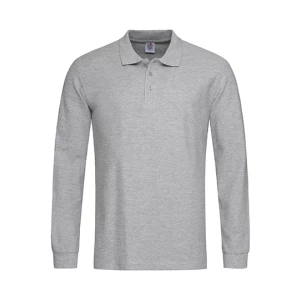 Long\u0020Sleeve\u0020Polo - Grey Heather