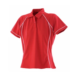 Ladies\u0027\u0020Piped\u0020Performance\u0020Polo - Red