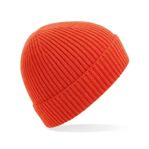 Engineered\u0020Knit\u0020Ribbed\u0020Beanie - Fire Red