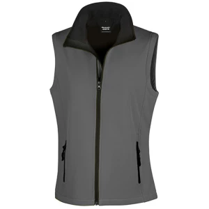 Women\u0027s\u0020Printable\u0020Soft\u0020Shell\u0020Bodywarmer - Charcoal