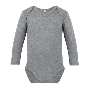 Organic\u0020Baby\u0020Bodysuit\u0020Long\u0020Sleeve\u0020Bailey\u002002 - Heather Grey