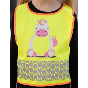 Children\u0027s\u0020Safety\u0020Vest\u0020Funtastic\u0020Wildlife\u0020CO\u00B2\u0020Neutral - Unicorn Yellow