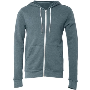 Unisex\u0020Poly\u002DCotton\u0020Fleece\u0020Full\u002DZip\u0020Hoodie - Heather Slate