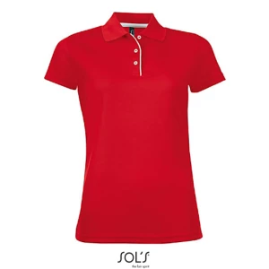 Women\u0027s\u0020Sports\u0020Polo\u0020Shirt\u0020Performer - Red