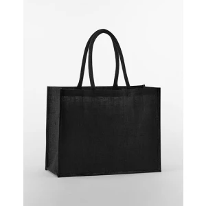 Natural\u0020Starched\u0020Jute\u0020Classic\u0020Shopper - Black