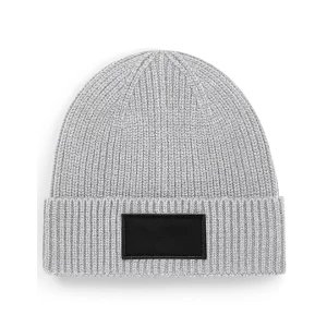 Fashion\u0020Patch\u0020Beanie - Light Grey