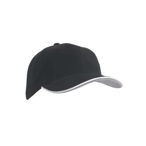 6\u0020Panel\u0020Double\u0020Sandwich\u0020Cap - Black