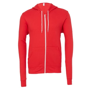 Unisex\u0020Poly\u002DCotton\u0020Fleece\u0020Full\u002DZip\u0020Hoodie - Red