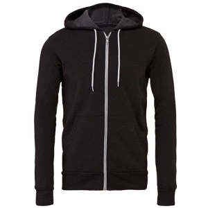 Unisex\u0020Poly\u002DCotton\u0020Fleece\u0020Full\u002DZip\u0020Hoodie - Dark Grey Heather