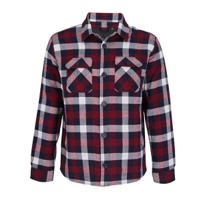 Unisex\u0020Checkered\u0020Overshirt\u0020Noah - Medium Burgundy