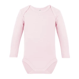 Organic\u0020Baby\u0020Bodysuit\u0020Long\u0020Sleeve\u0020Bailey\u002002 - Powder Pink