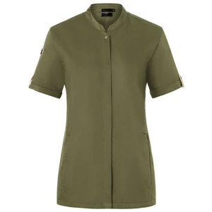 Ladies\u0020Chefs\u0020Jacket\u0020Green\u002DGeneration\u0020Short\u0020Sleeve - Moss Green (ca. Pantone 7764C)