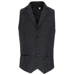 Men\u0027s\u0020Herringbone\u0020Waistcoat - Charcoal (ca. Pantone 6 U)