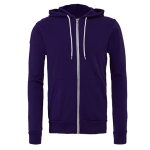 Unisex\u0020Poly\u002DCotton\u0020Fleece\u0020Full\u002DZip\u0020Hoodie - Team Purple