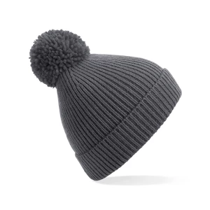 Engineered\u0020Knit\u0020Ribbed\u0020Pom\u0020Pom\u0020Beanie - Graphite Grey