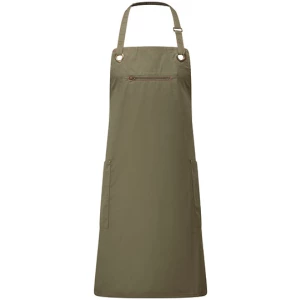 \u0027Barley\u0027\u0020Contrast\u0020Stitch\u0020Sustainable\u0020Bib\u0020Apron - Olive (ca. Pantone 7763C)