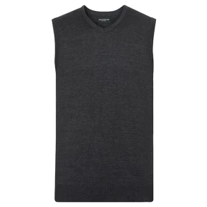 V\u002DNeck\u0020Sleeveless\u0020Knitted\u0020Pullover - Charcoal Marl