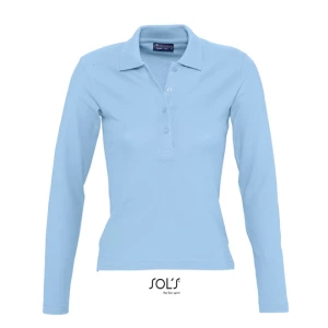 Women\u0027s\u0020Long\u0020Sleeve\u0020Polo\u0020Podium - Sky Blue