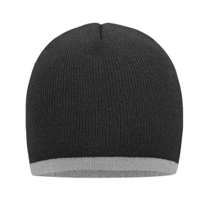 Beanie\u0020With\u0020Contrasting\u0020Border - Grey Melange