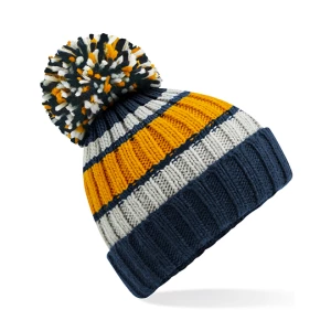 Hygge\u0020Striped\u0020Beanie - Dijon Blue