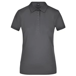 Ladies\u0027\u0020Elastic\u0020Polo\u0020Piqu\u00E9 - Graphite (Solid)