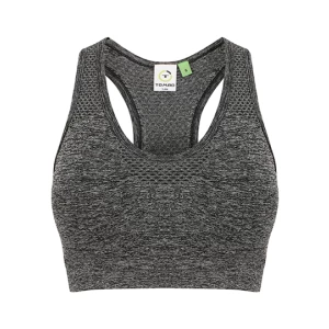 Ladies\u0027\u0020Seamless\u0020Crop\u0020Top - Dark Grey Marl