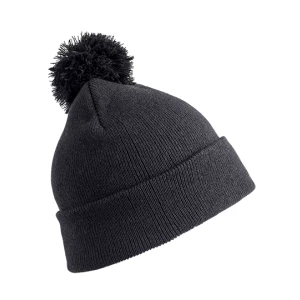 Junior\u0020Pom\u0020Pom\u0020Beanie - Black