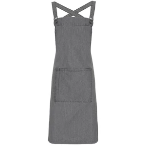 Cross\u0020Back\u0020Barista\u0020Bib\u0020Apron - Grey Denim (ca. Pantone 425C)