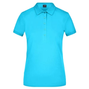 Ladies\u0027\u0020Elastic\u0020Polo\u0020Piqu\u00E9 - Turquoise