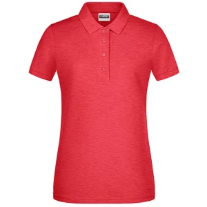 Ladies\u0027\u0020Basic\u0020Polo - Carmine Red Melange